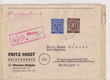 Gemeinsch.Ausg., Mi. 934,918, Not-R-Stpl. F&uuml;ssen mit PLZ, 31.3.48