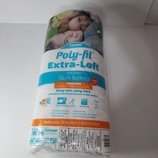 Fairfield Poly-Fil Extra-Loft Quilt Batting Medium 72" x 90" Twin Size Bed New
