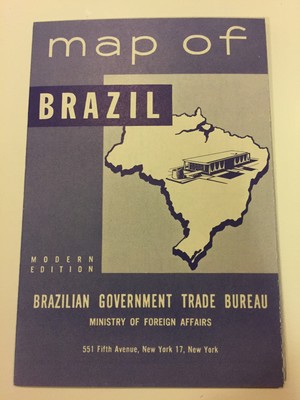 Map of Brazil Modern Edition Trade Bureau 1962 Chicago International Trade Fair