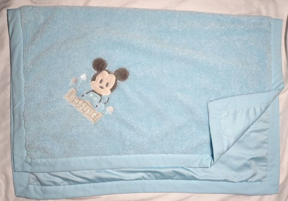Disney Store Baby Blue Mickey Mouse Huggable Blanket Lovey Soft Polyester - Image 2 of 4