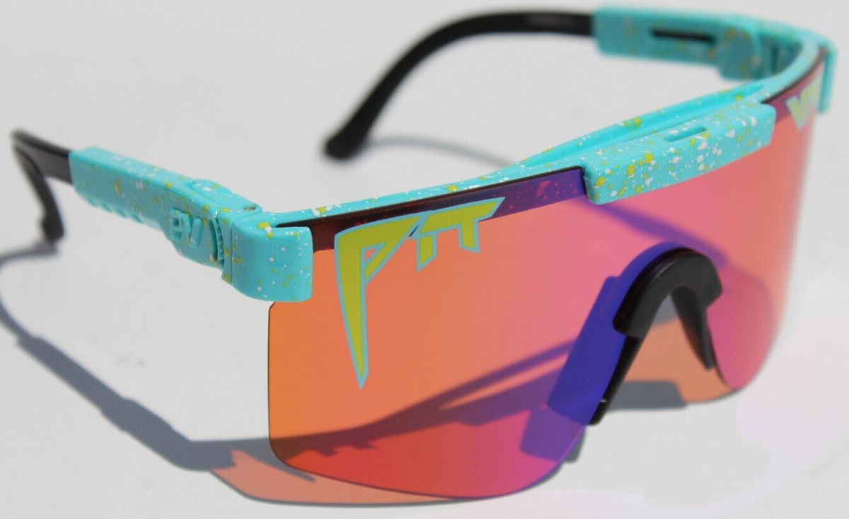 PIT VIPER The Motorboat Sunset Sunglasses Blue/Pink/Orange Wrap