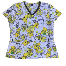 Disney Winnie the Pooh Women XL Scrub Top Shirt