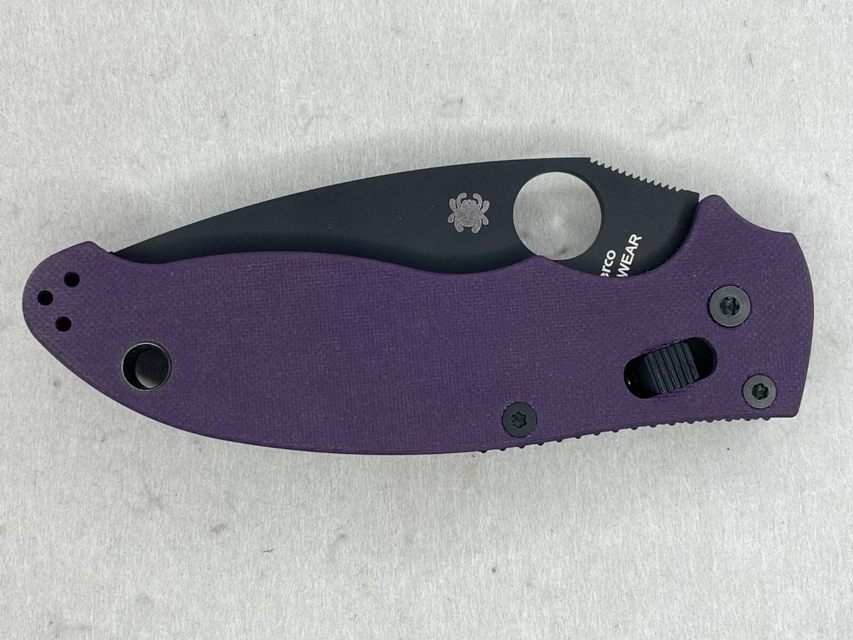 RARE Spyderco Manix 2 Purple G10 Cruwear DLC C101GPPRBK2 Exclusive