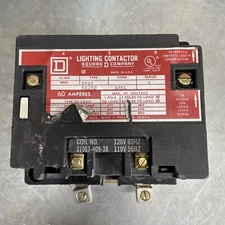 Square D Lighting Contactor Class 8903 Type SPG1 , 2 Pole 60 Amp Coil 120V~ USED