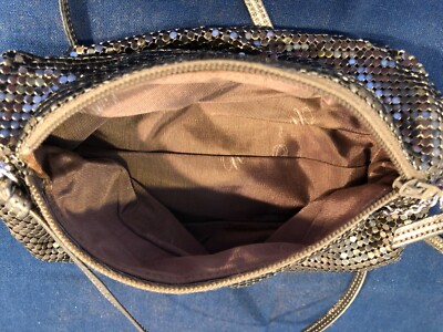 Vintage WHITING DAVIS Bronze Mesh Purse/Clutch, Zippered Closure, Long  Strap