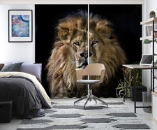 3D Yellow Lion ZHUA4401 Animal Photo Curtain Window Blockout Fabric Amy 2023