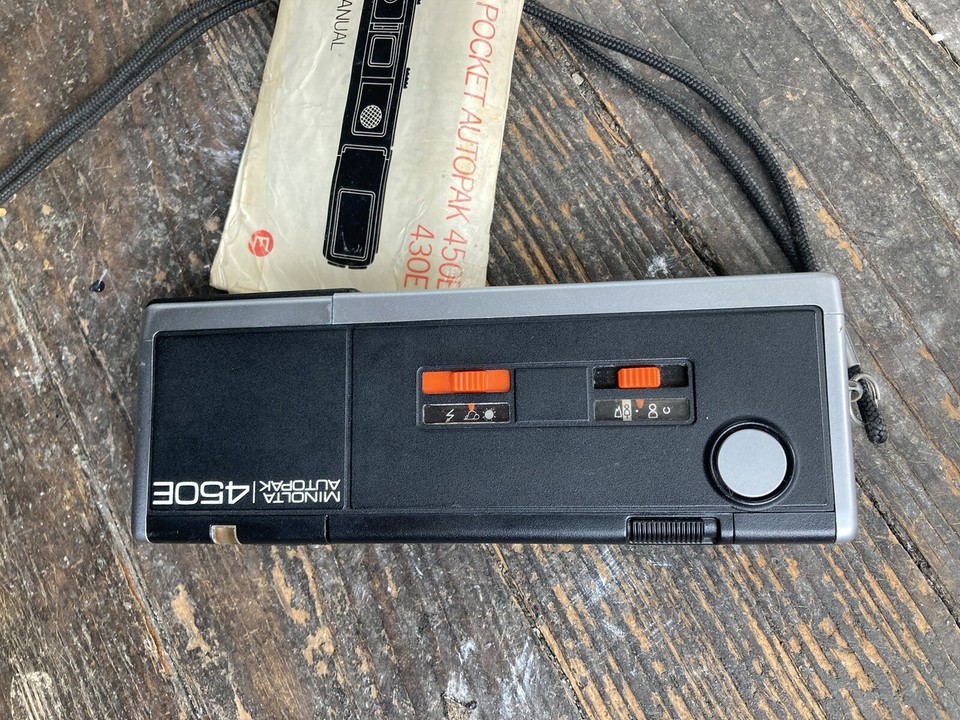 Vintage Minolta Autopak 450E Pocket Film Camera W/manual eBay