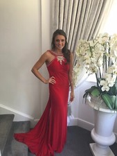 Stunning Red Backless Prom Dress Size 8/10