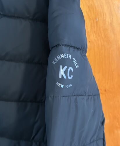 Black Puffer Jacket Mens Large Zip Pocket Kenneth Cole - Picture 4 of 5