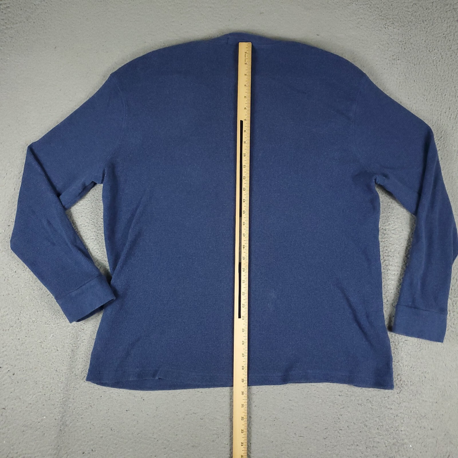 Ralph Lauren T Shirt Uomo 4XLT Blu Termico Pony Waffle Maglia Manica Lunga*