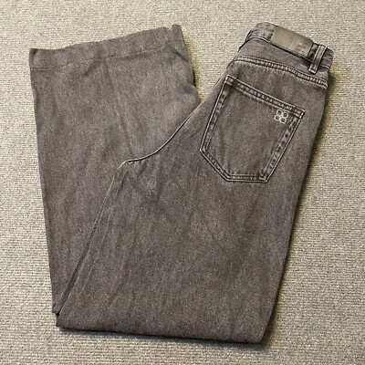 Insight Black Denim Jeans Nikita Wide Leg 100% Cotton High Rise