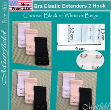 Bra Elastic Extenders 2 Hook Extension Black White Beige US SELLER