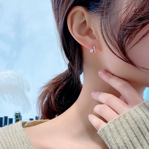 Mini Crystal Twist Hoop Sleeper Earring 925 Sterling Silver Women Jewellery Gift - Picture 5 of 12