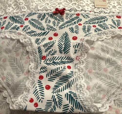 Juniors' SO® Intimates 1 Pair Lace Boy Short Panty Pine 🌲 Leaves ~ SZ Small - Picture 12 of 24