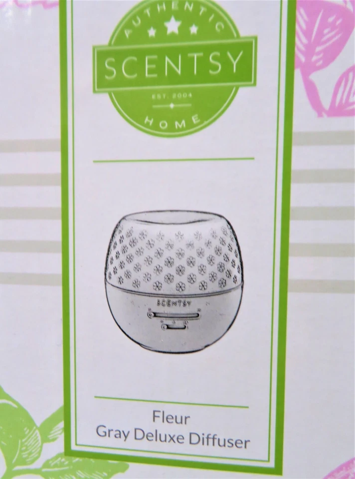 Scentsy Fleur Gray Deluxe Color Changing Diffuser w/ 1 Eucalyptus Oil Bundle NEW - Image 2 of 4