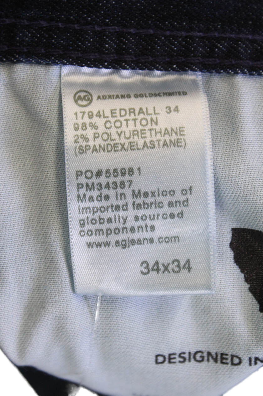 AG Adriano Goldschmied Mens Dark Blue Straight Jeans Size 34 thumbnail 7