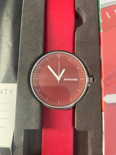Vintage/MINT - Lambretta Men's Franco Red Wristwatch with Box & Manuel, Leather