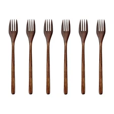 Wooden Forks, 6 Pieces Eco-Friendly Japanese Wood Salad Dinner Fork1317