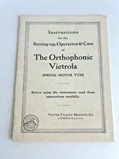 Original 1925 Instruction Book "The Orthophonic Victrola" Victor Talking Machine