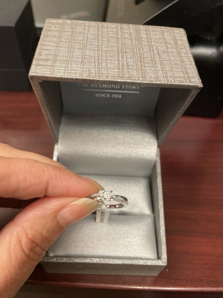 1/10 CT. T. W. Princess-Cut Diamond Split Shank Promise Ring In 10K White Gold - Image 3 of 4