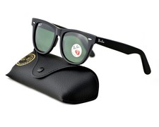 Ray-Ban RB2140 Original Wayfarer Clasic Black Frame Green Polarized Lens 54mm
