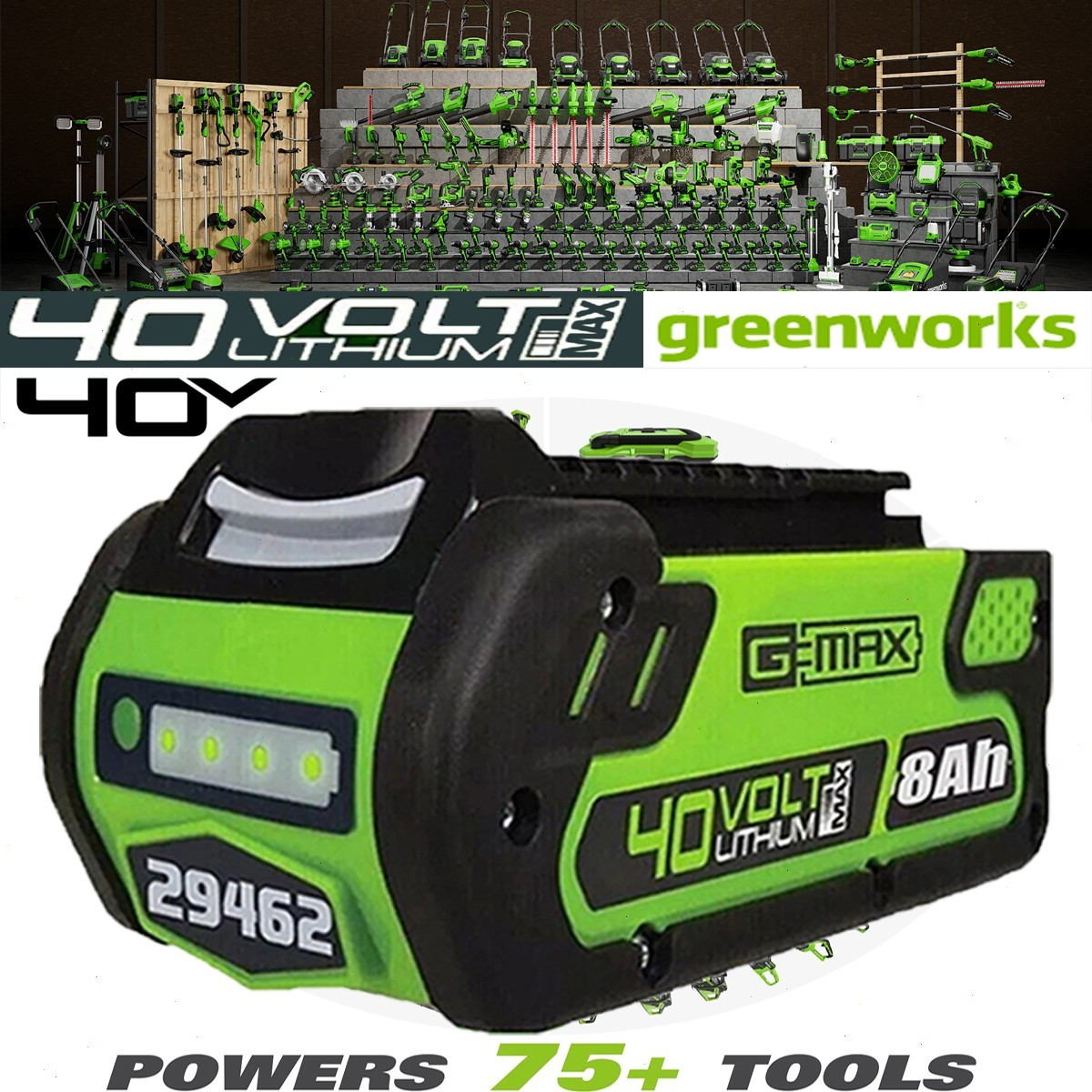 40V 8Ah For Greenworks G-MAX Lithium Battery 29472 29462 292