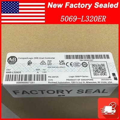 New Sealed NEW AB 5069-L320ER SER A CompactLogix 5000 Controller 5069L320ER PLC