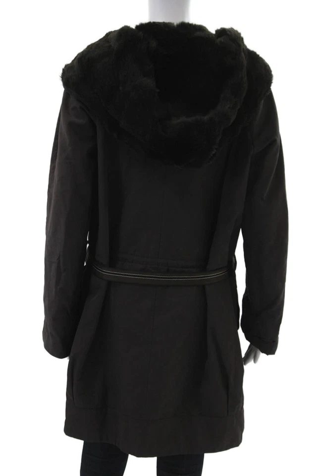 S Max Mara, Abrigo Mujer Negro Cierre Hebilla Talla 4 Foto 3 de 4