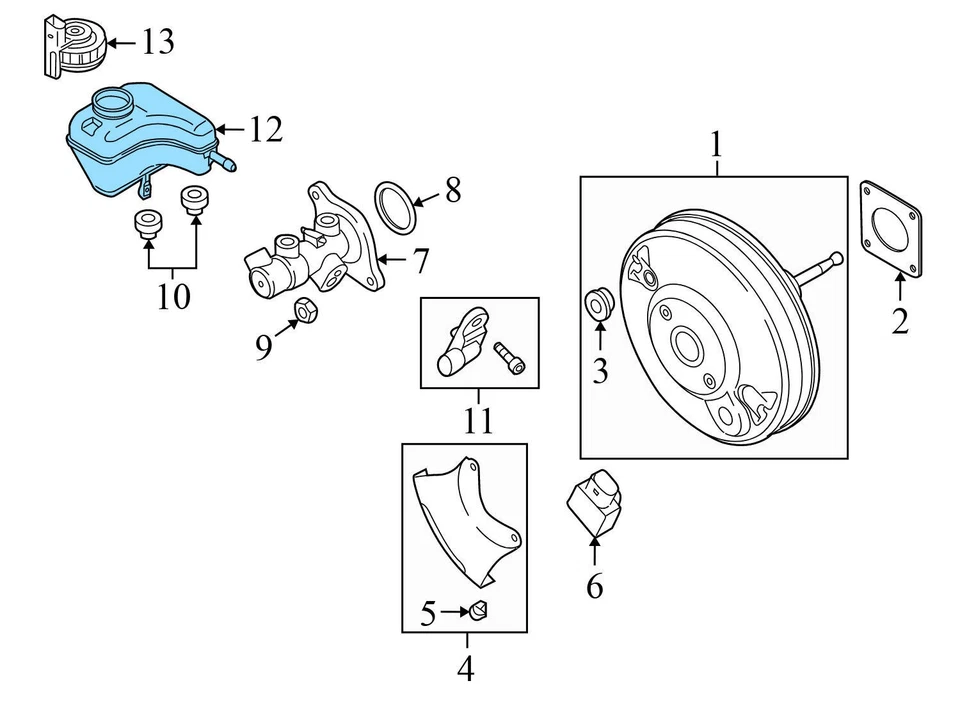 AUDI TT QUATTRO 2007-2015 - Depósito de líquido de frenos / tanque 8J1611301 Foto 4 de 4