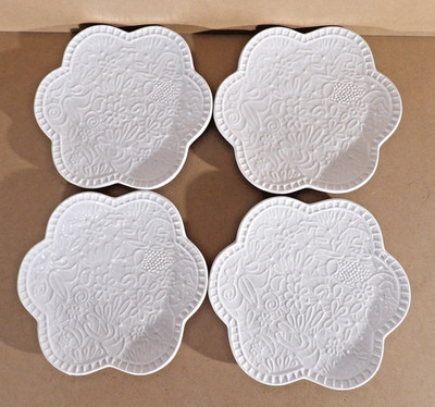 Set of 4 Studio Nova Chantilly White Lace Salad Plates 8.75''