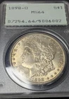 1898-O PCGS MS64 OGH Rattler MS65 New Orleans Morgan Silver Dollar 1st Gen