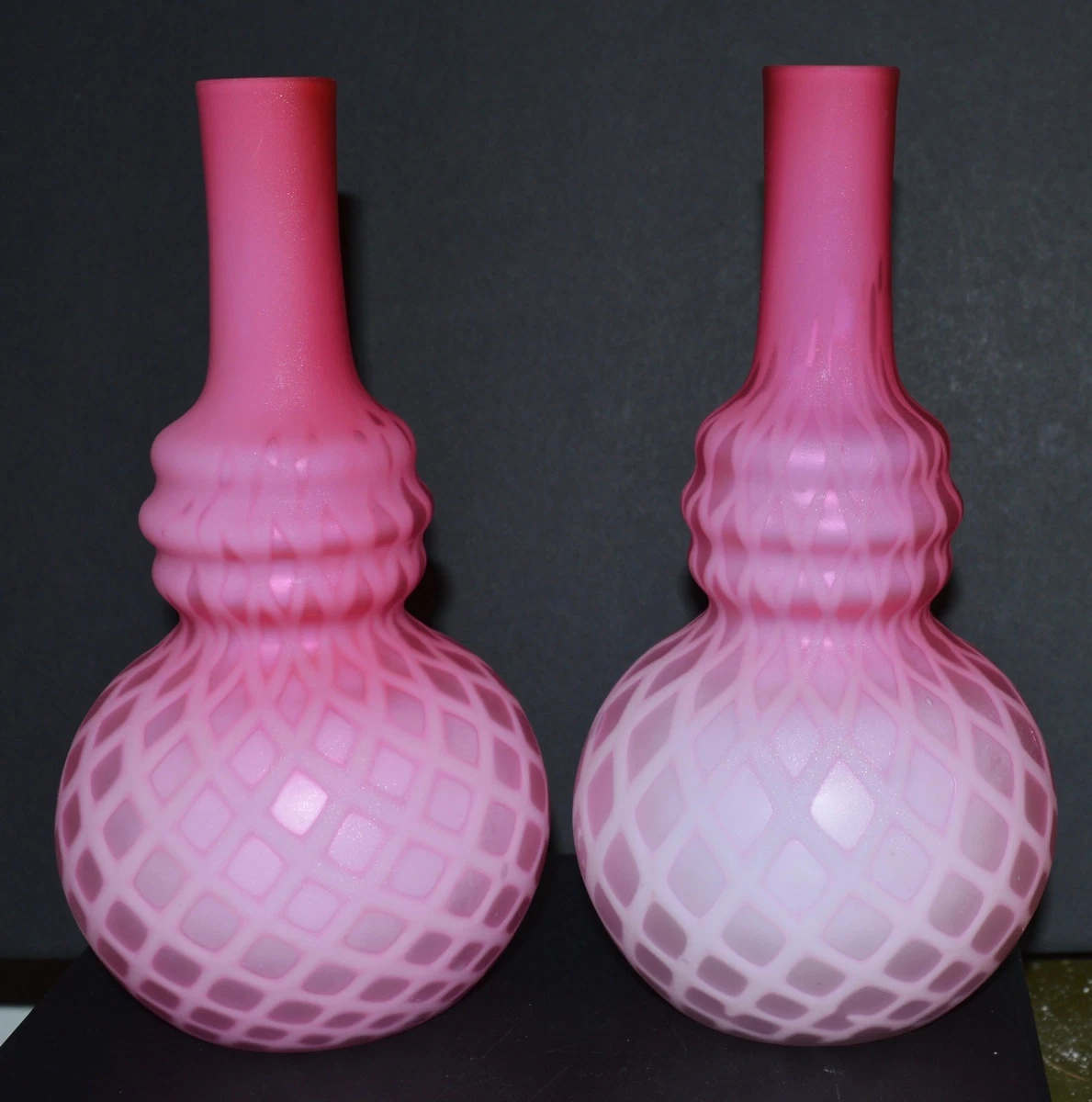 Glass Pink Collectible 1850-1899 Time Period Manufactured Vases