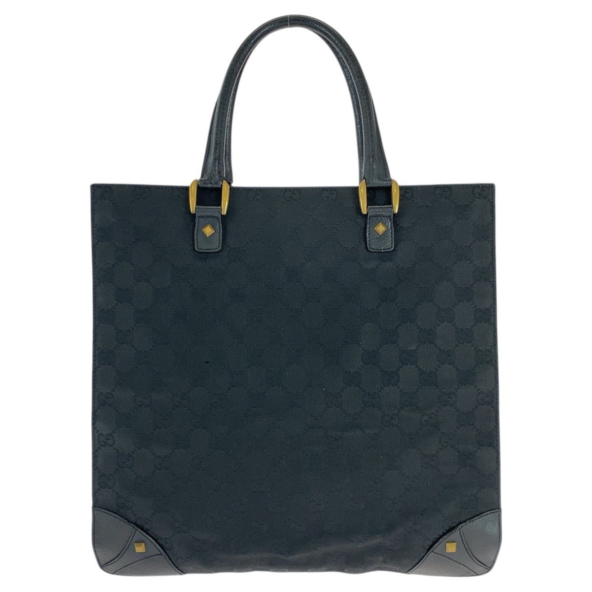 Gucci GG Canvas Leather Studded 2-Way Shoulder Bag Black One Size