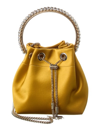 Jimmy Choo Bon Bon Satin Bucket Bag Women's Yellow
