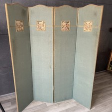 Vintage antique 4 panel room divider privacy screen