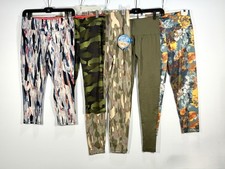 Women's Medium Activewear Leggings Bundle/Lot 5 Pcs - Floral Camo Gym Workout