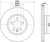 Hella Bremsscheiben Set Vorne 56077PRO_HC FüR VW Amarok Plattform/Chassis OEM