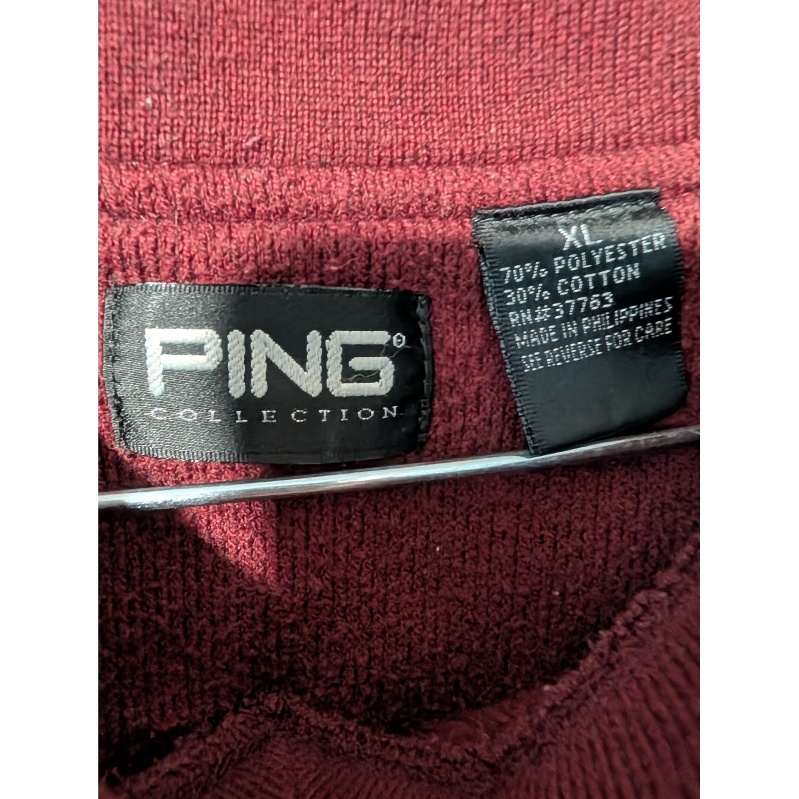 PING Collection Burgundy V Neck Pullover Sweater … - image 3