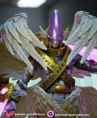 Holyangemon, Digimon, 1/4-1/24, Unbemalt, 3D-Druck, Figur, Statue, 3Dmoonn