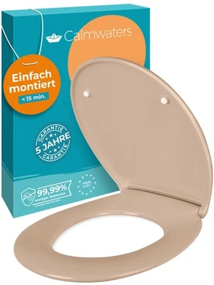 CALMWATERS WC-Sitz Beige-Bahamabeige Absenkautomatik Made in EU Antibakteriell Abnehmbar