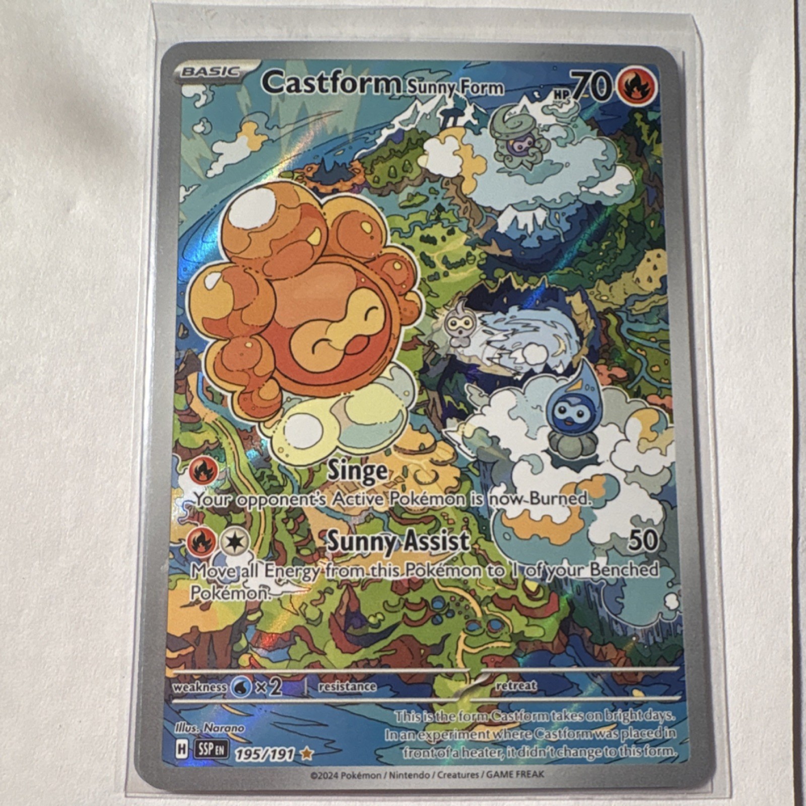 Pokémon Castform Sunny Form Illustration Rare Holo 195/191 Card