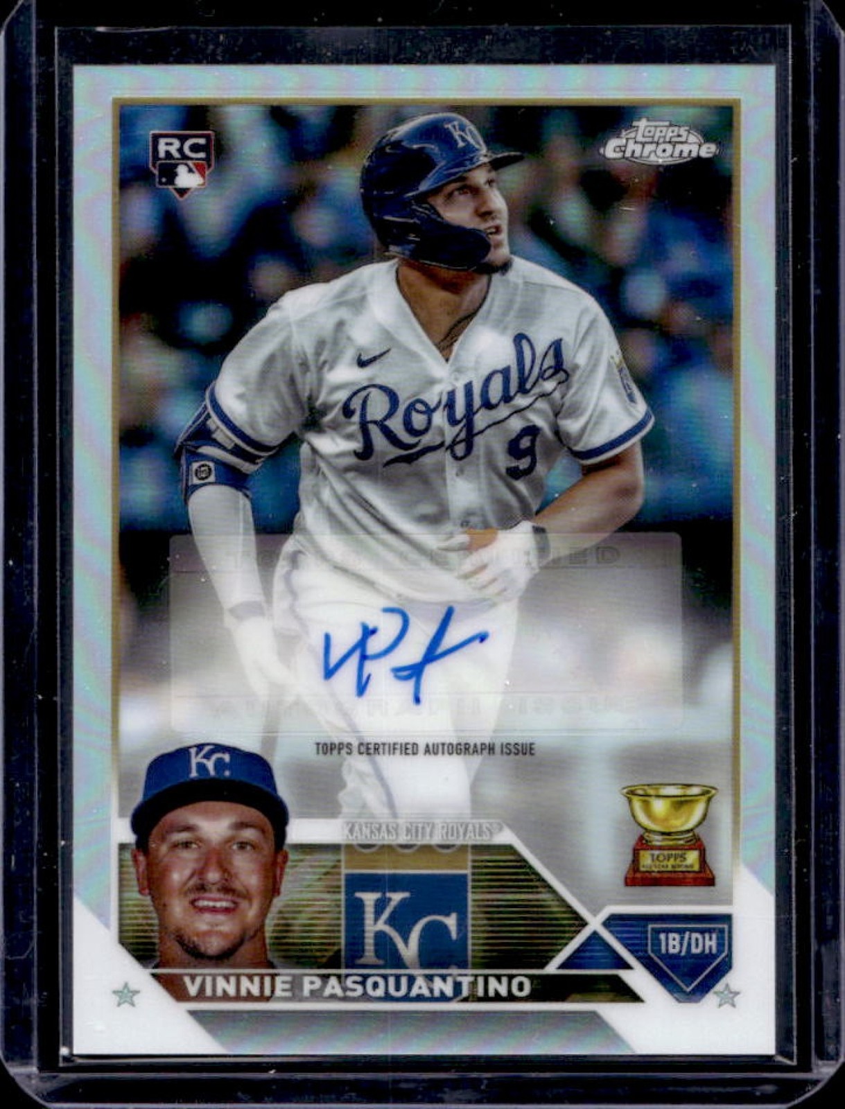 2023 Topps Chrome Update Vinnie Pasquantino Auto RC Refractor #21/499 Royals