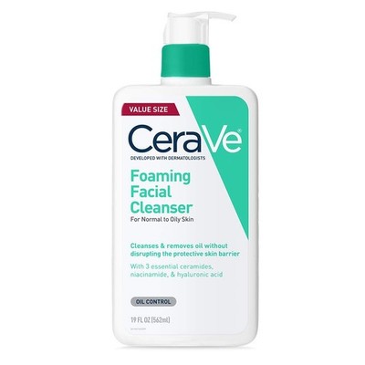 CeraVe Foaming Cleanser for Normal to Oily Skin 561ml with Niacinamide and 3