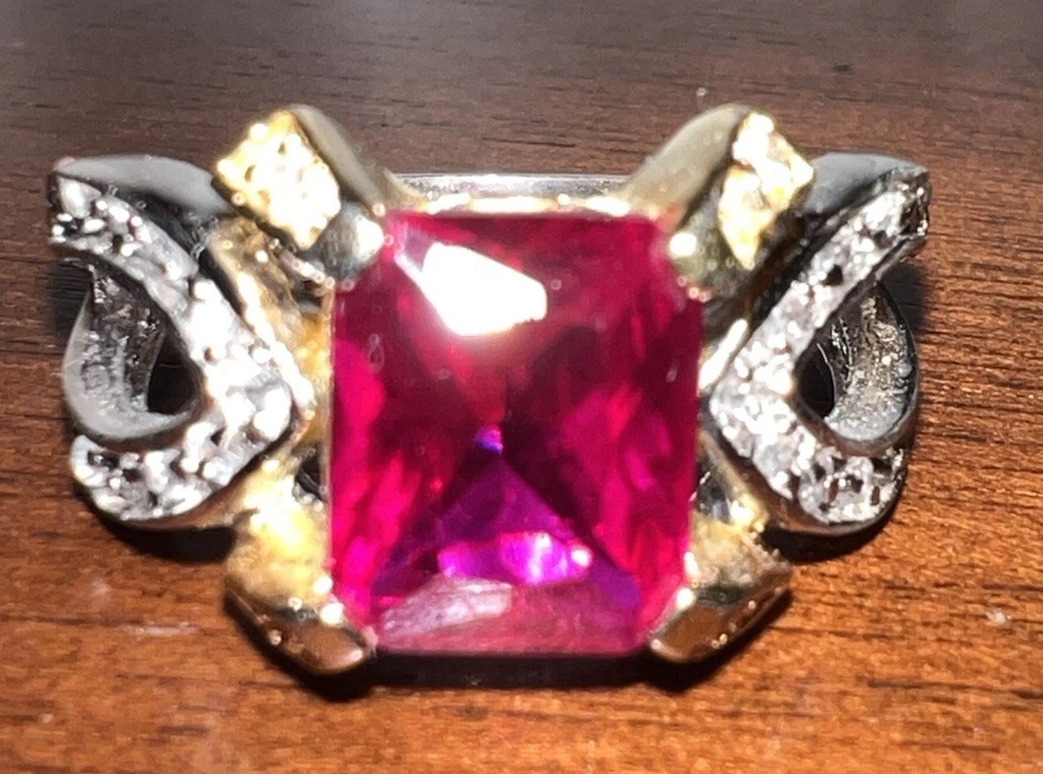 Large Ruby Sapphire Ring - image 5