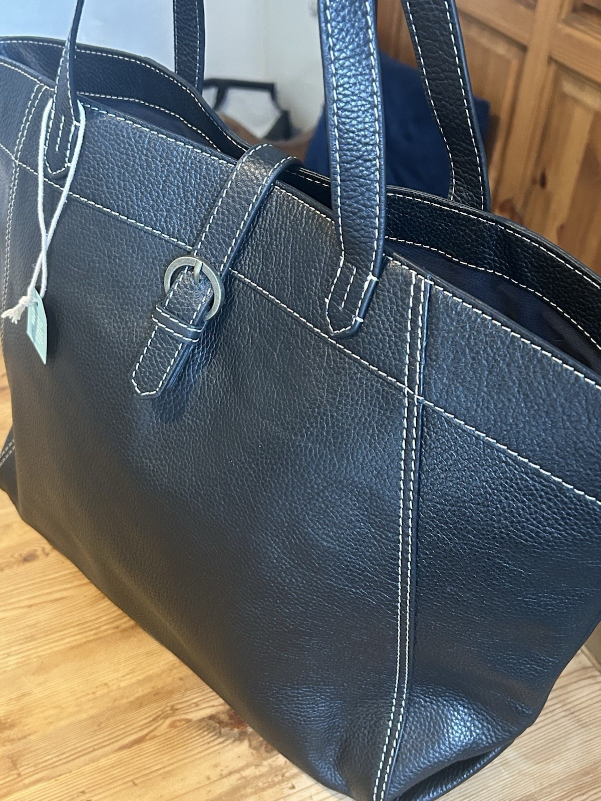 FatFace Tilly Black Leather Tote Bag Large Shopper Shoulder Handbag  106132 image 4