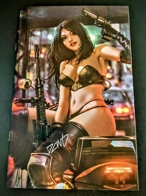 GUN HONEY COLLISION COURSE #1 FOIL DERRICK CHEW SIGNED 108/400 ARTGERM GALLERY