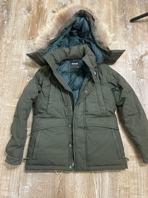 Black Yak Jacket Women Small 85 Fur Lined Hood Down Green EUC