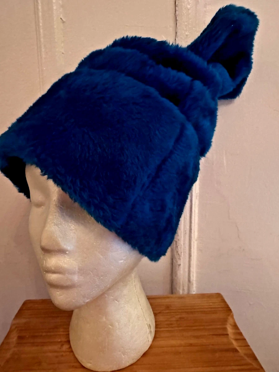 1950s Maison Blanche Blue/Gray Faux Fur‎ Hat w/Original Box White Faux Fur Pillbox Hat – Namakan Goods main image 4