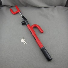 The Club Anti-theft Device For Cars 1000 Steering Wheel Lock Red Open Box Vtg