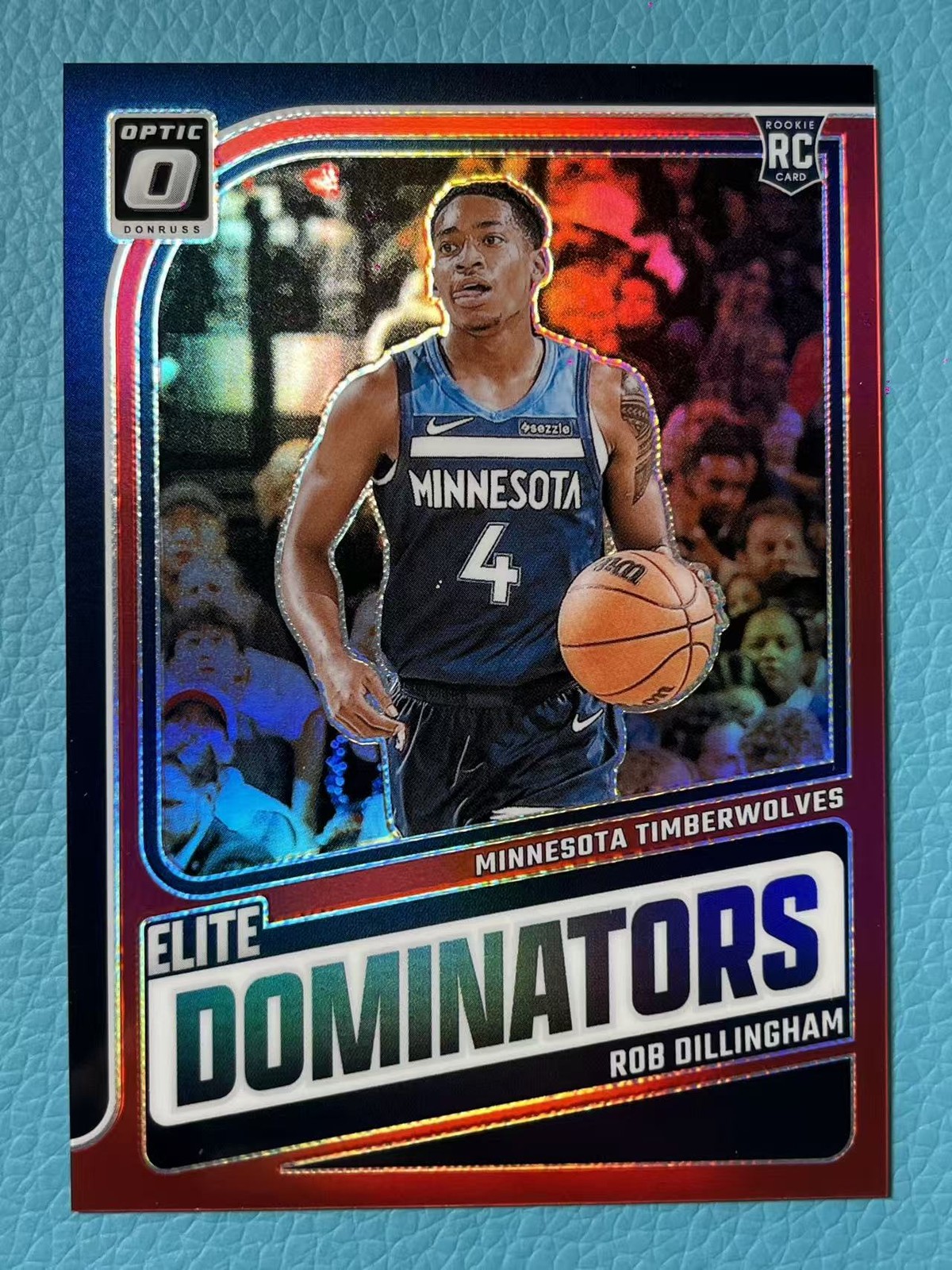 Rob Dillingham 2024-25 Panini Donruss Optic 45/99 Elite Dominators Red RC #1